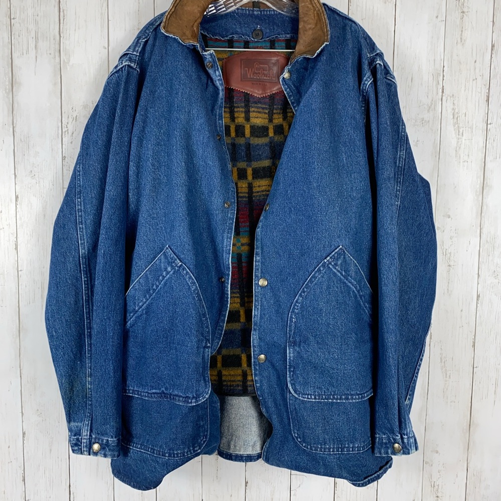 Vtg Woolrich Blanket Wool Lined Barn Chore Coat Jacket Aztec Men’s L USA Made
